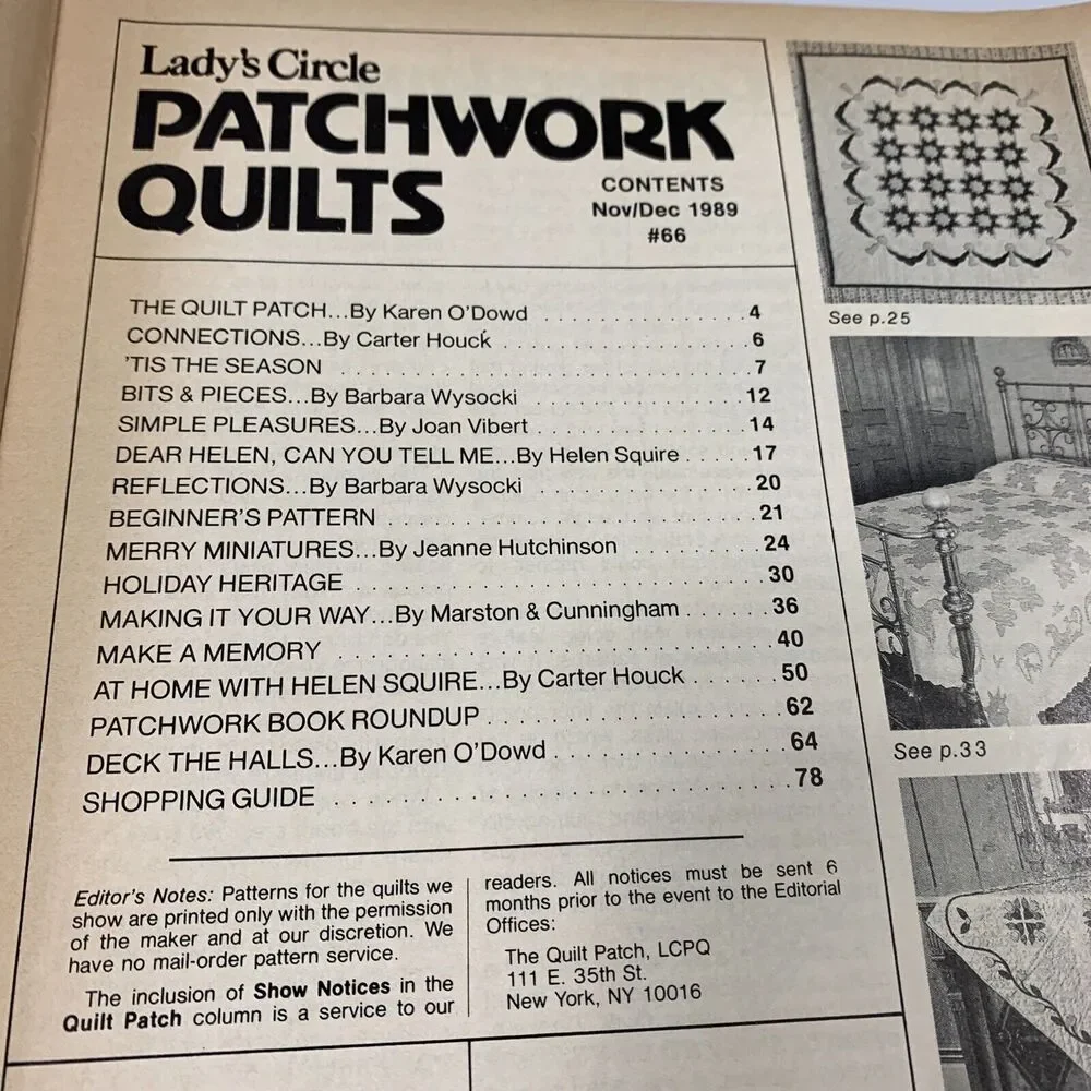 2 Lady's Circle Patchwork Quilts Magazines July & Nov/Dec 1989 Vtg Quilt Pattern
